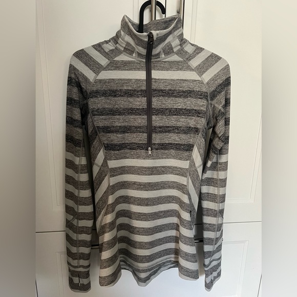 L-12 🍋Lululemon🍋Race Your Pace 1/2 Zip
Marshmallow Stripe Heathered Slate - Picture 7 of 7